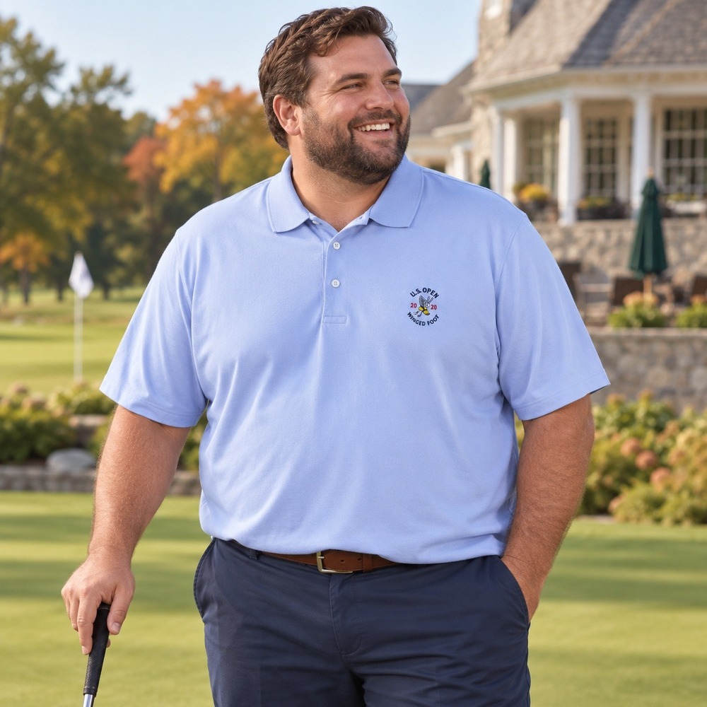 2020 U.S. Open Winged Foot Golf Polo Mens XXL Light Blue Embroidered USGA